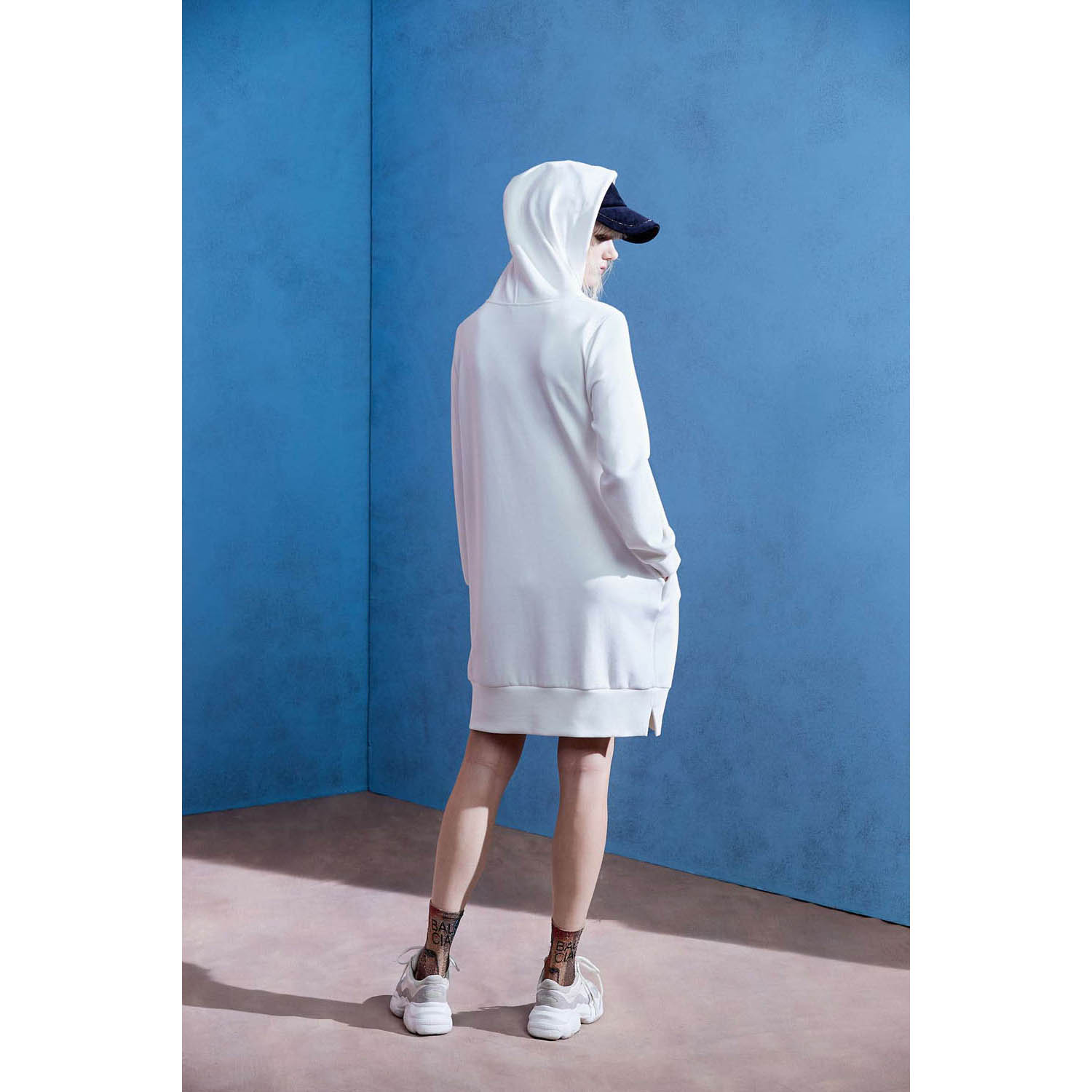 iROO Women Fashion Hoodie Slogan Dress · v2