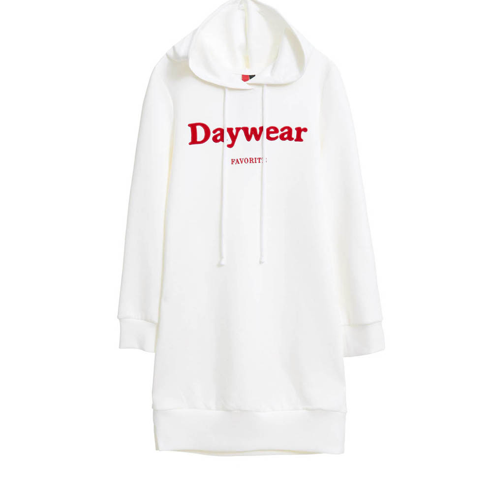 iROO Women Fashion Hoodie Slogan Dress · v2