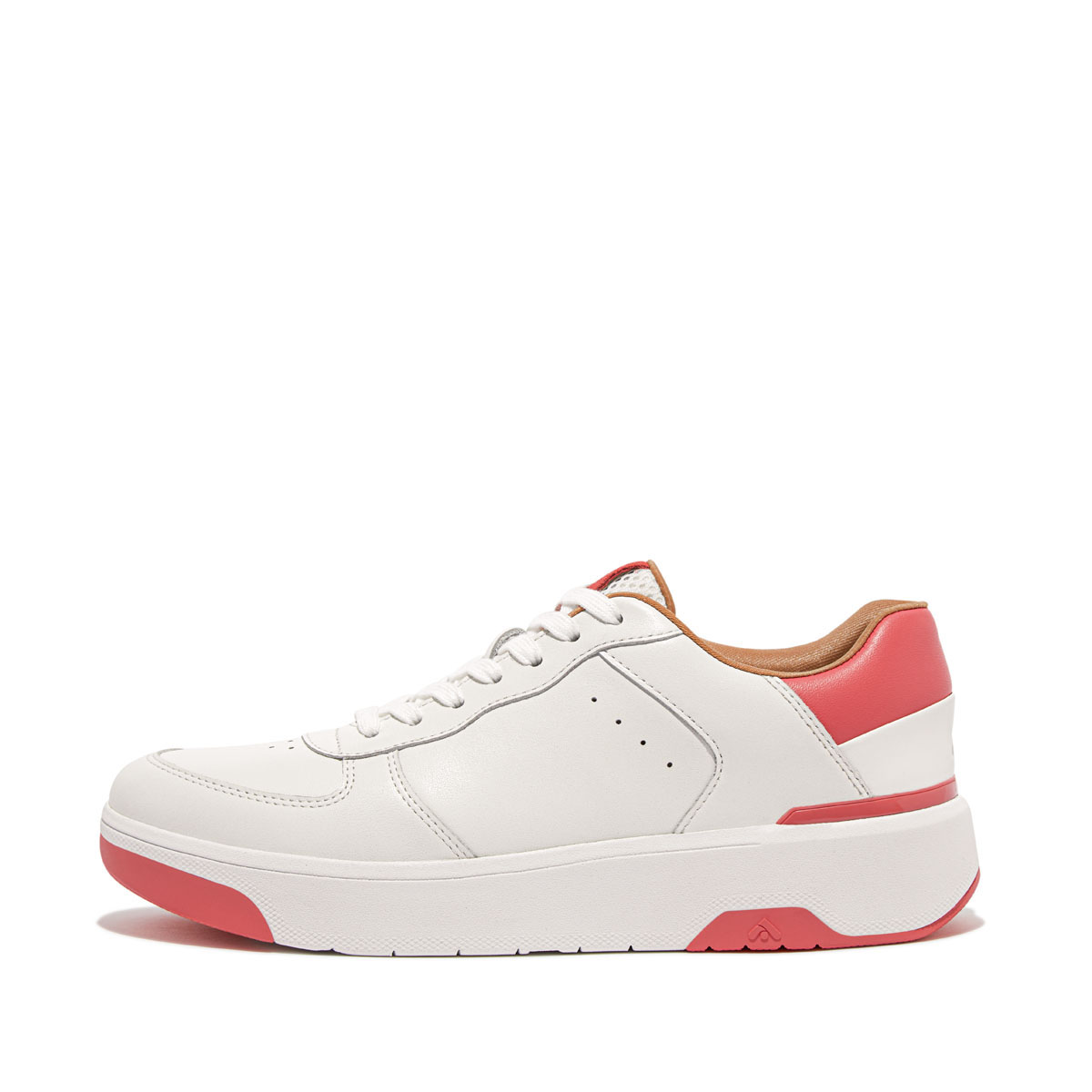 FitFlop RALLY EVO Damen-Turnschuhe aus Leder — Urban White/Rosy Coral (HE5-B20)