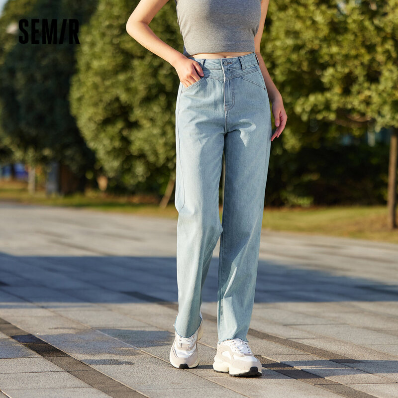 Semir Jeans Damskie Cool Valiant Wind Dragged Spodnie Retro 2024 Spring New Cover Meat Thin Raw Edge Proste spodnie rekreacyjne