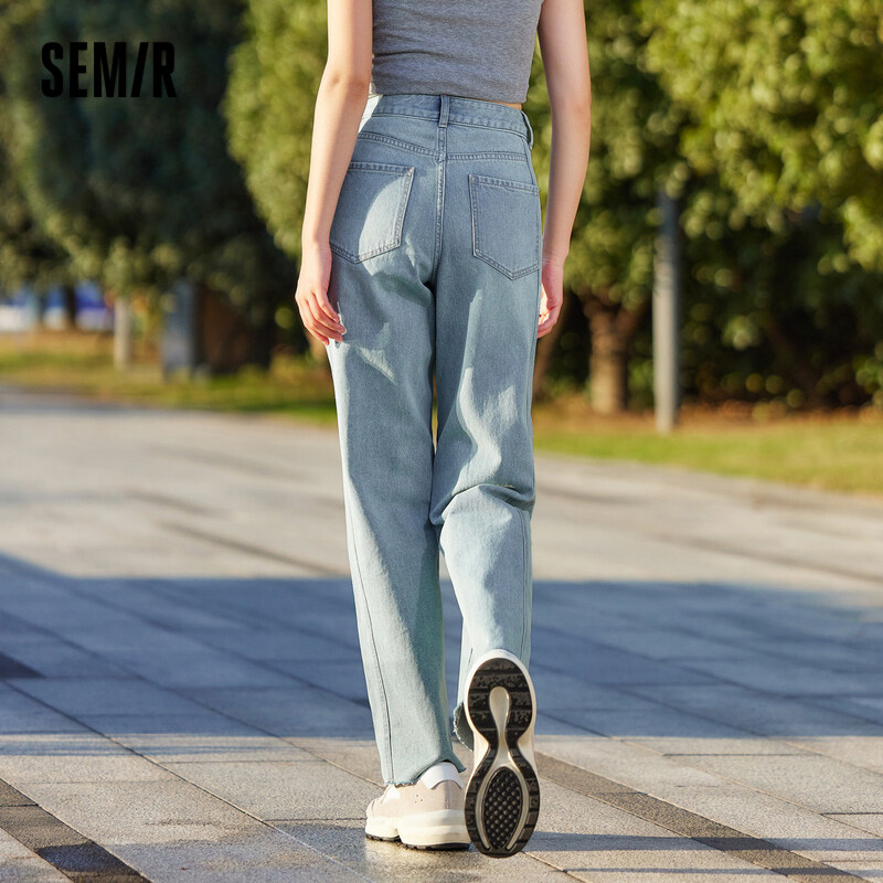Semir Jeans Damskie Cool Valiant Wind Dragged Spodnie Retro 2024 Spring New Cover Meat Thin Raw Edge Proste spodnie rekreacyjne
