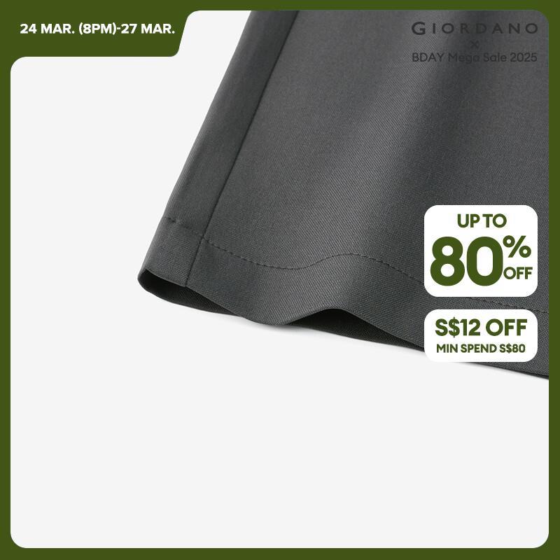 GIORDANO Women Pants Anti-Wrinkle Smooth Pleated Suit Pants Multi-Pocket Solid Color Simple Fashion Casual Pants 05414307 · v2