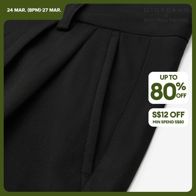 GIORDANO Women Pants Anti-Wrinkle Smooth Pleated Suit Pants Multi-Pocket Solid Color Simple Fashion Casual Pants 05414307 · v2