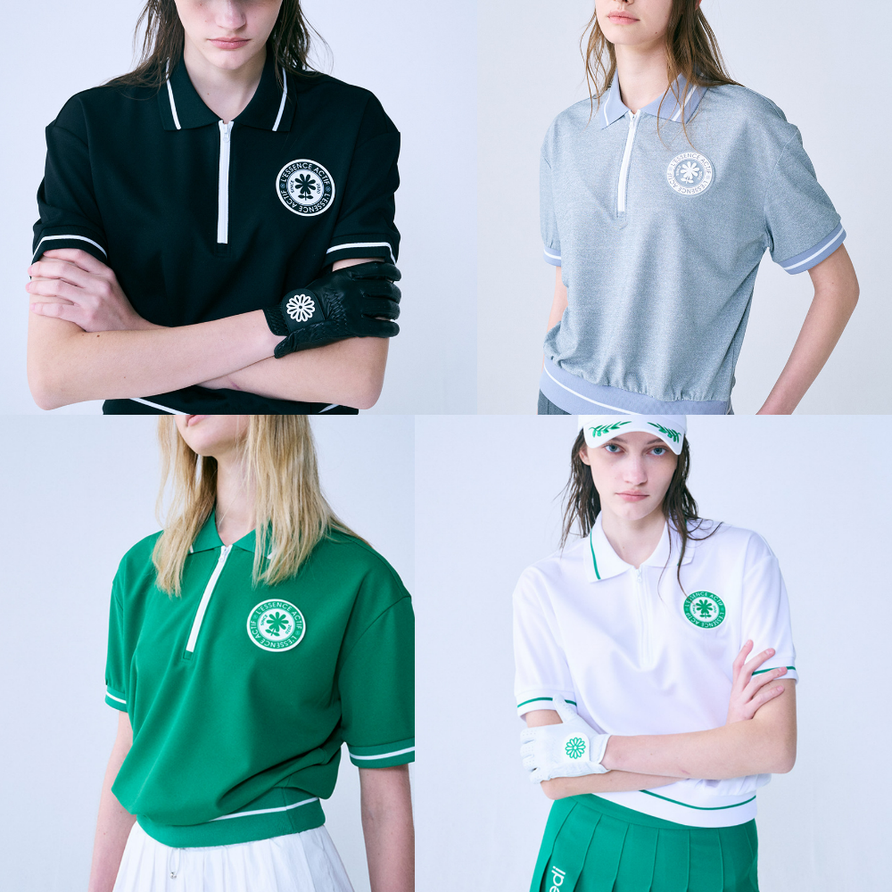 MARDI MERCREDI PIQUET ZIP UP TSHIRT ROUND EMOJI WAPPEN