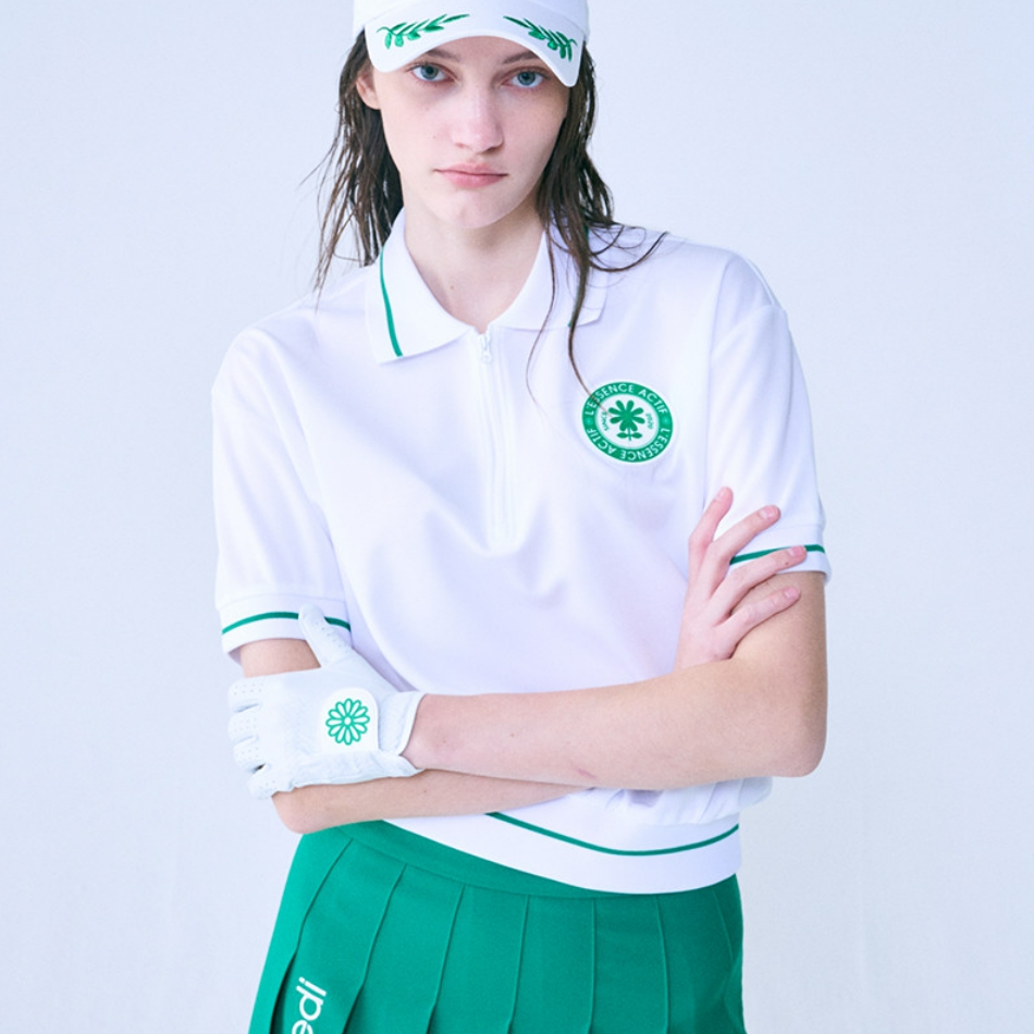 MARDI MERCREDI PIQUET ZIP UP TSHIRT ROUND EMOJI WAPPEN