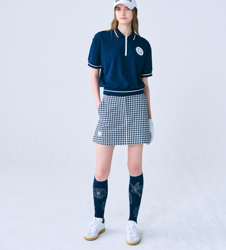 MARDI MERCREDI PIQUET ZIP UP TSHIRT ROUND EMOJI WAPPEN