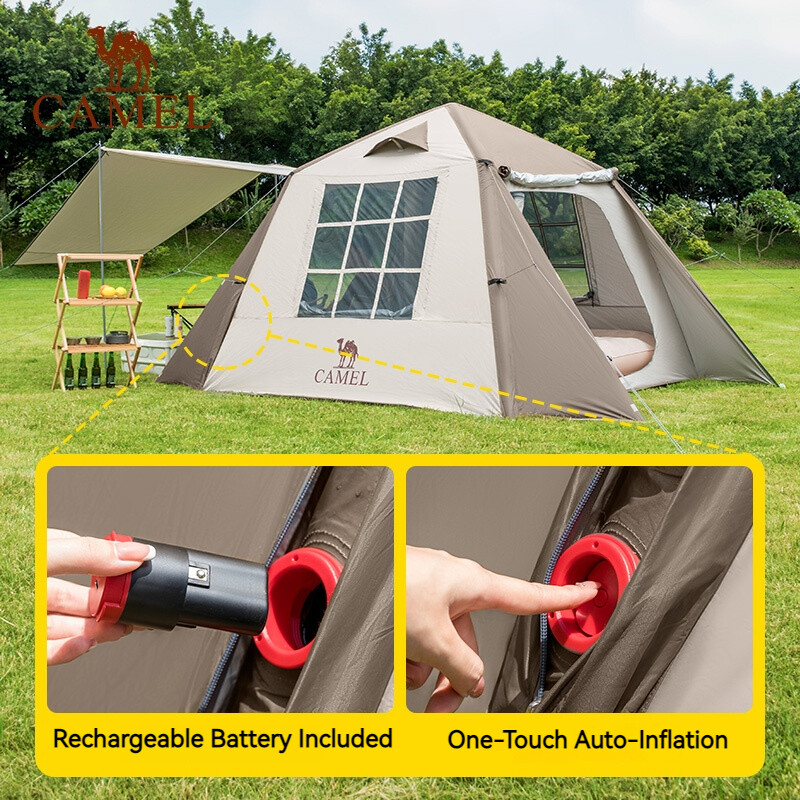 CamelCrown Exquisite Camping Inflatable Tent Portable Winter Picnic Camping Overnight Sun Shade Shelter · v47