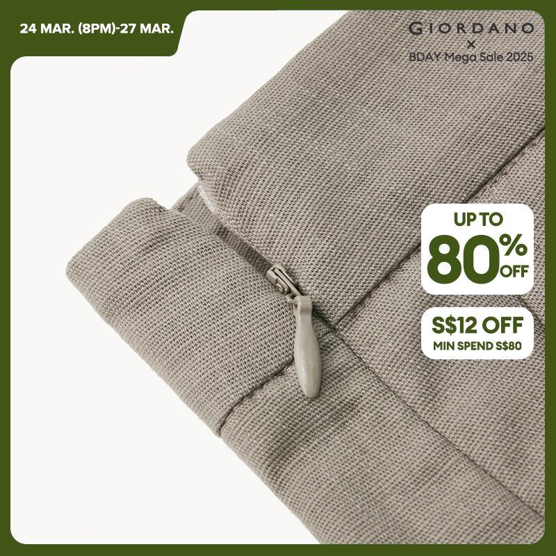 GIORDANO Women Pants Buttons Embellished Tencel Pants Invisible Zip Wide leg Ankle Length Simple Fashion Casual Pants 05424343 · v2