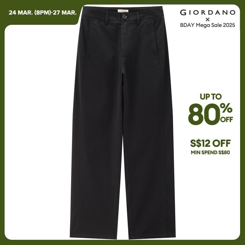 GIORDANO Damenhose aus 100% Baumwolle, mittelhoher Bund, Knöchellänge, geschmeidige, weiche, modische Freizeithose 05424331