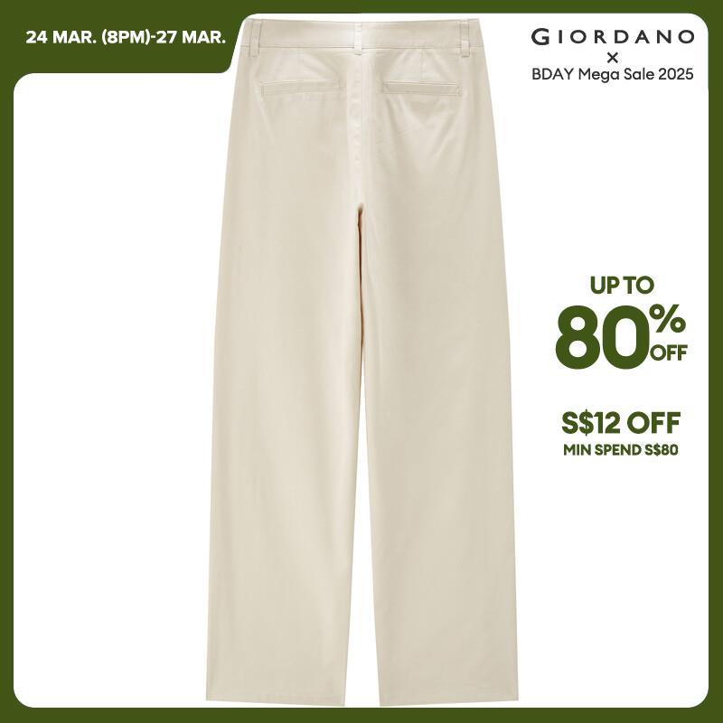 GIORDANO Damenhose aus 100% Baumwolle, mittelhoher Bund, Knöchellänge, geschmeidige, weiche, modische Freizeithose 05424331