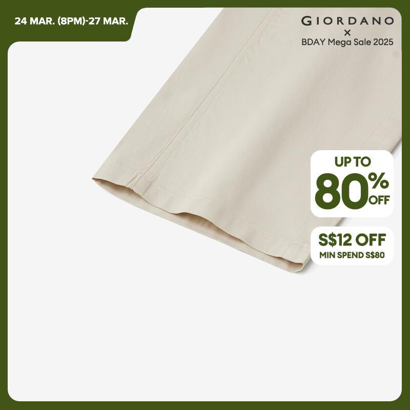 GIORDANO Damenhose aus 100% Baumwolle, mittelhoher Bund, Knöchellänge, geschmeidige, weiche, modische Freizeithose 05424331