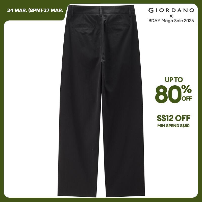 GIORDANO Damenhose aus 100% Baumwolle, mittelhoher Bund, Knöchellänge, geschmeidige, weiche, modische Freizeithose 05424331