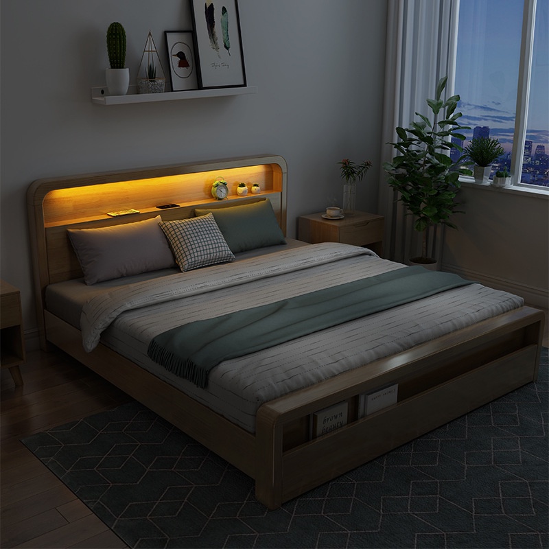 Depolama Çekmeceli HDB Depolama Yatak Çerçevesi Yüksek Çift Kişilik Yatak Yatak Çerçevesi Ahşap Yatak Kraliçe King Yatak Depolama Yatak Çerçevesi Modern Minimalist İskandinav Katı Ahşap Yatak