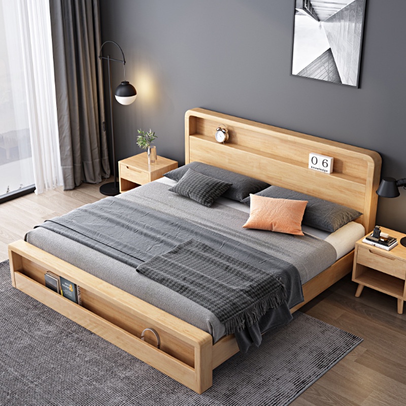 Depolama Çekmeceli HDB Depolama Yatak Çerçevesi Yüksek Çift Kişilik Yatak Yatak Çerçevesi Ahşap Yatak Kraliçe King Yatak Depolama Yatak Çerçevesi Modern Minimalist İskandinav Katı Ahşap Yatak