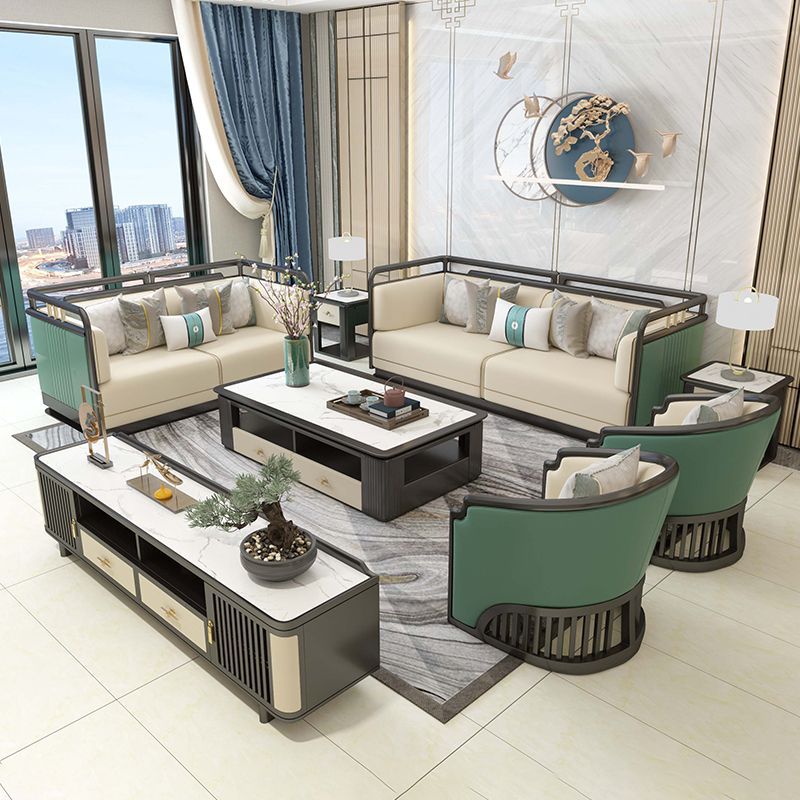 New Chinese style solid wood sofa combination modern Chinese style living room villa size apartment complete set of furniture · v3