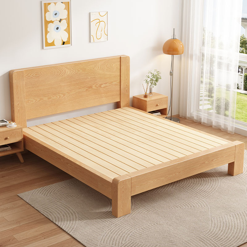 Masif Ahşap Yatak Modern Minimalist Ebeveyn Yatak Odası Çift Kişilik Yatak Yatak Ahşap Yatak Kraliçe Çift Kişilik Yatak Modern Minimalist Çift Kişilik Yatak Basit Kiralık Oda Tek Kişilik Çift Kişilik Yatak Çerçevesi