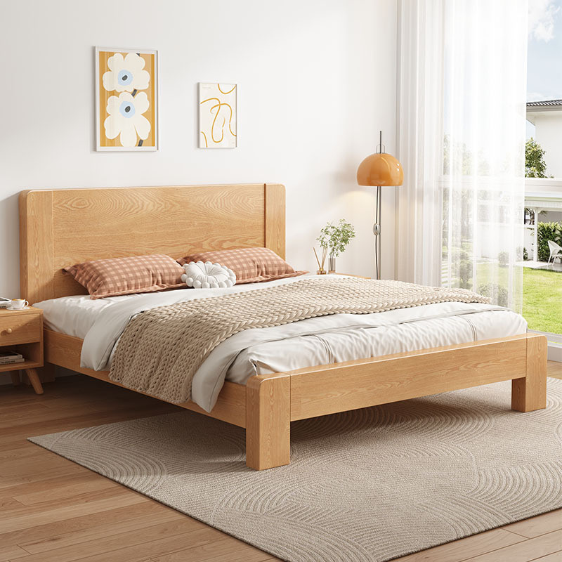 Masif Ahşap Yatak Modern Minimalist Ebeveyn Yatak Odası Çift Kişilik Yatak Yatak Ahşap Yatak Kraliçe Çift Kişilik Yatak Modern Minimalist Çift Kişilik Yatak Basit Kiralık Oda Tek Kişilik Çift Kişilik Yatak Çerçevesi