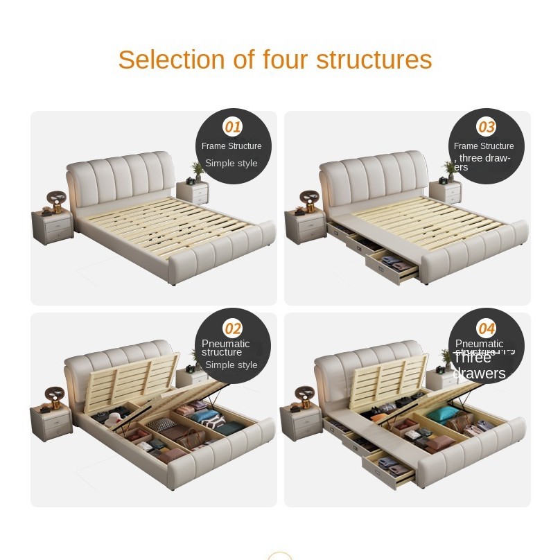 Khung giường lưu trữ HDB có ngăn kéo lưu trữ Giường đôi cao Khung giường Giường gỗ Giường Queen Giường King Giường da Công nghệ lưu trữ Giường vải Bền Ba ngăn kéo Giường mềm
