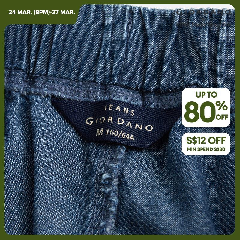 GIORDANO Pantaloni da donna Pantaloni in denim leggero con elastico in vita 100% cotone 100% cotone con polsino arrotolato Pantaloni in denim casual semplici alla moda 05424307