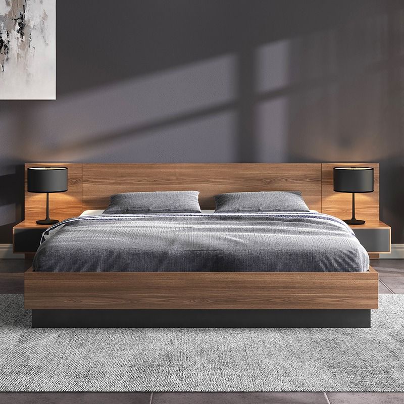 Giường Tatami Giường lưu trữ HDB Khung giường bằng gỗ nguyên khối Giường lưu trữ Tatami Giường Queen King Giường Tatami cao cấp Khung giường lưu trữ tối giản hiện đại có ngăn lưu trữ