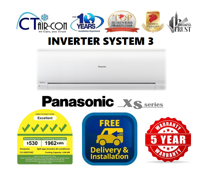 Panasonic R32 ระบบ WIFI เครื่องปรับอากาศ 3 เครื่อง *5 ติ๊ก* ชุดเต็ม ติดตั้งฟรี ส่งฟรี บริการฟรี 100 เหรียญ คูปอง รื้อถอน