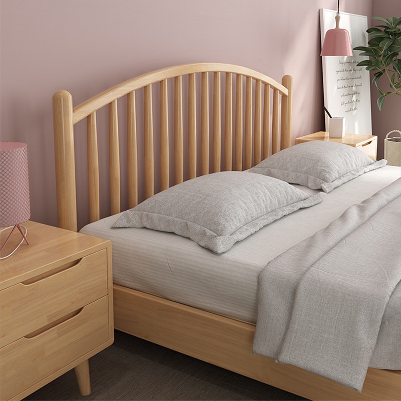 【Free Shipping】Solid Wooden Bed Frame SingleSuper SingleQueenKing Size Bedframe With Mattress Wooden Bedframe · v7