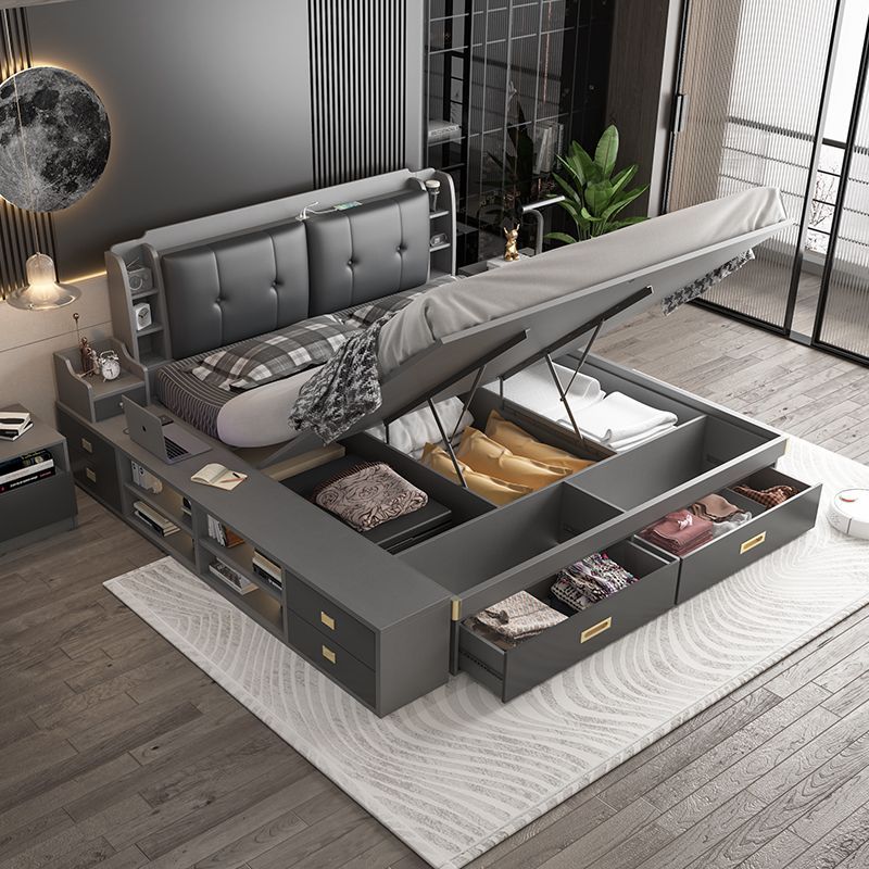 Giường gỗ nguyên khối lưu trữ Giường Tatami Giường đơn Giường đôi Giường nhỏ Giường đôi