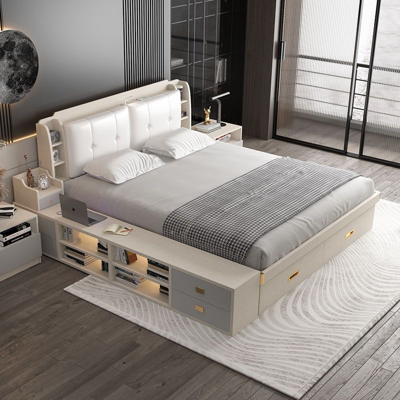 Giường gỗ nguyên khối lưu trữ Giường Tatami Giường đơn Giường đôi Giường nhỏ Giường đôi