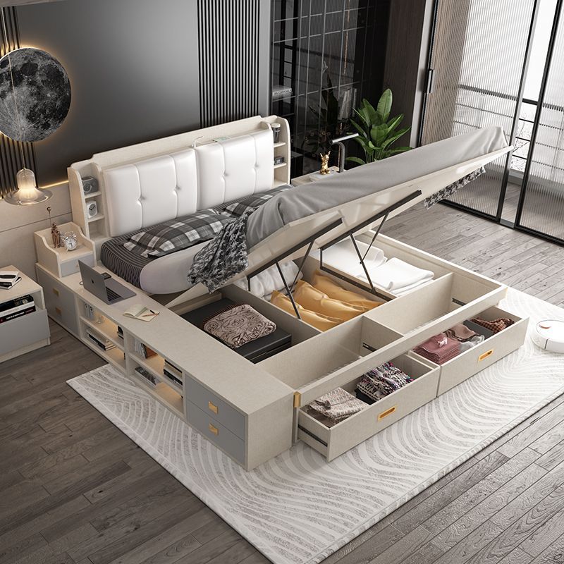 Giường gỗ nguyên khối lưu trữ Giường Tatami Giường đơn Giường đôi Giường nhỏ Giường đôi
