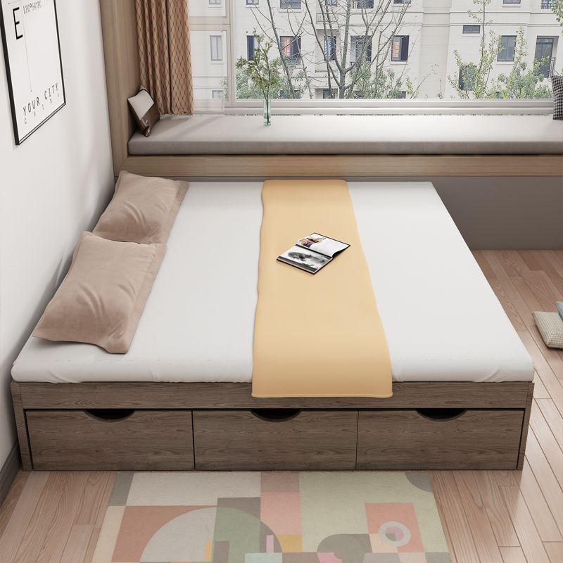 Tatami Yatak HDB Depolama Çekmeceli Yatak Çerçevesi Modern Masif Ahşap Çift Kişilik Tek Katlı Yatak Sırtsız Yataksız Kiralık EvTatami Depolama Yatağı