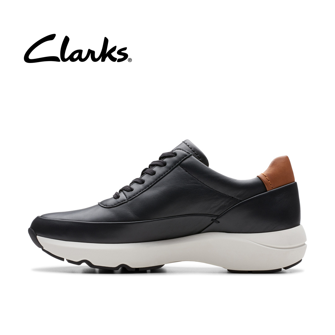 Clarks Womens Tivoli Zip Trainers - Black Leather