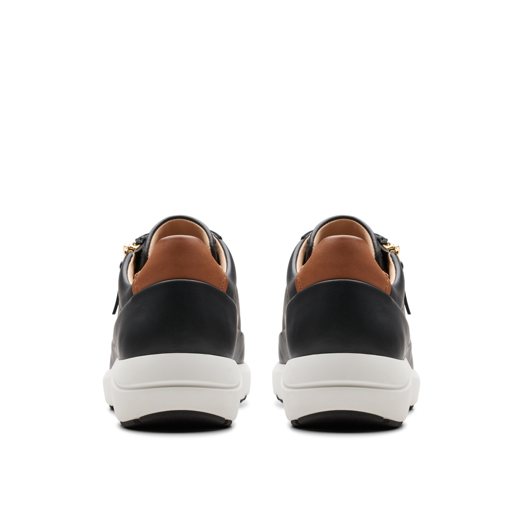 Clarks Womens Tivoli Zip Trainers - Black Leather