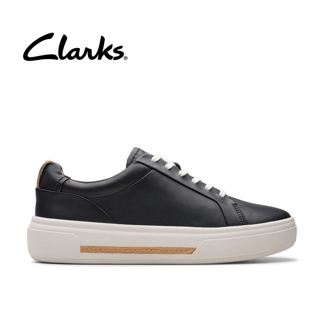 Clarks Women's Hollyhock Walk Trainers - หนังสีดำ