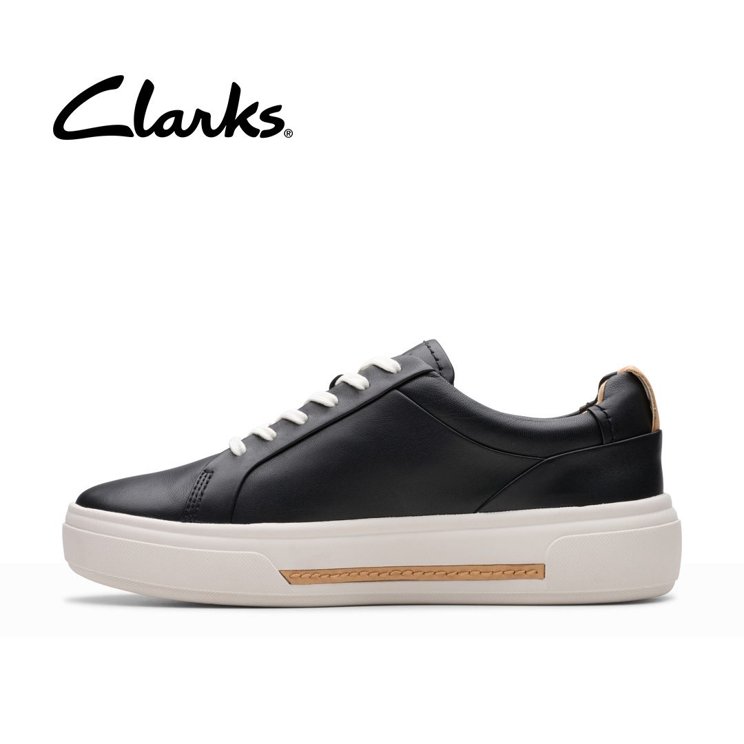 Clarks Hollyhock Walk-Turnschuhe für Damen — schwarzes Leder