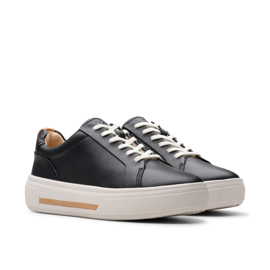 Clarks Hollyhock Walk-Turnschuhe für Damen — schwarzes Leder