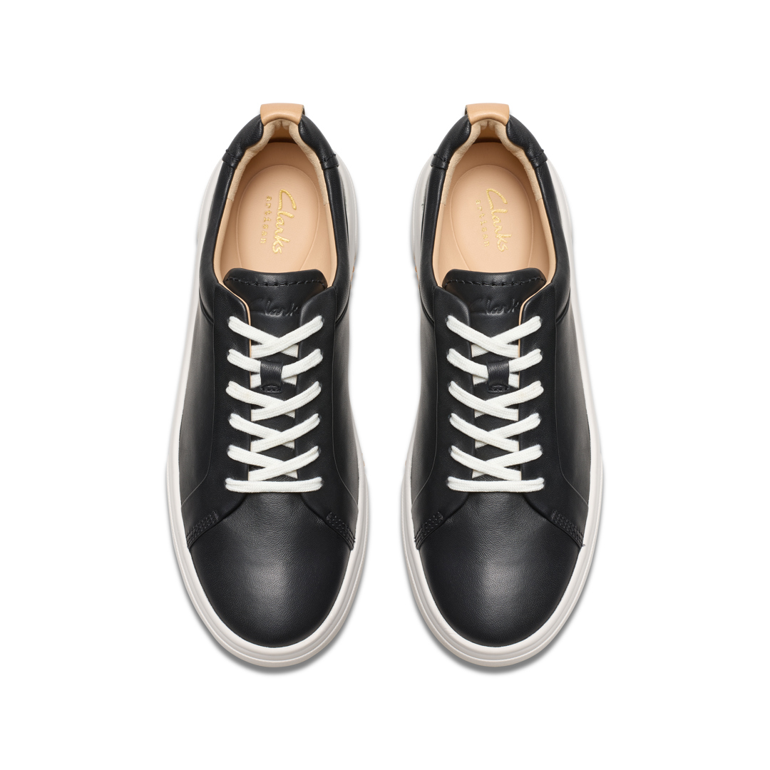 Clarks Hollyhock Walk-Turnschuhe für Damen — schwarzes Leder
