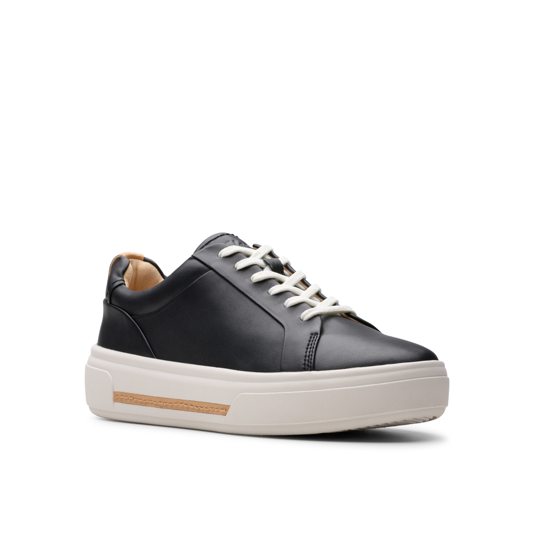 Clarks Hollyhock Walk-Turnschuhe für Damen — schwarzes Leder