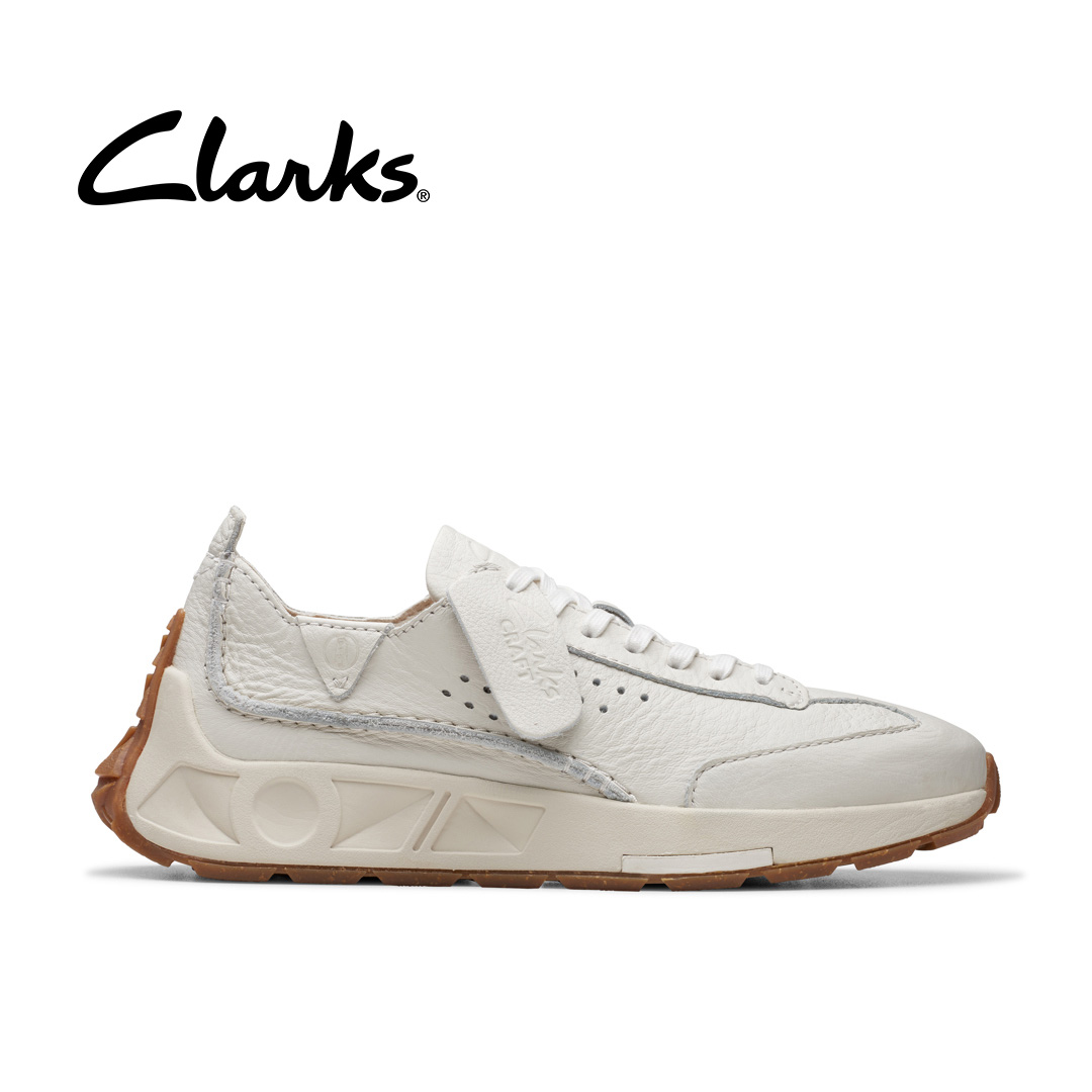 Clarks Womens Craft Speed. Trainers - Off White Lea