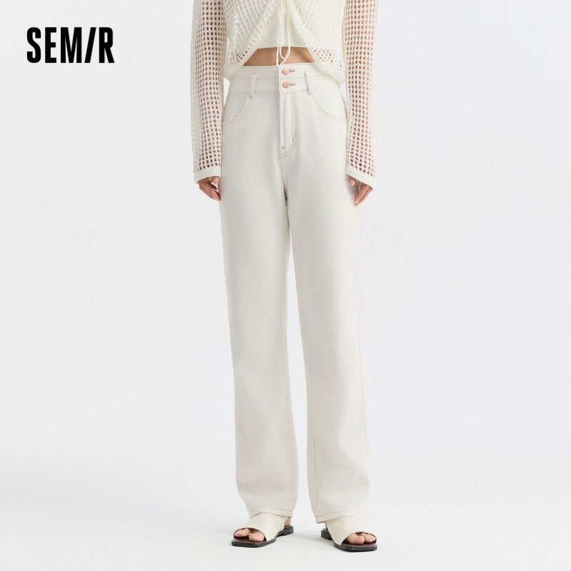 Pantalon Semir Jeans Cool Sense Of Straight pour femmes, style Hong Kong, nouveau petit pantalon de neuf minutes, été 2024