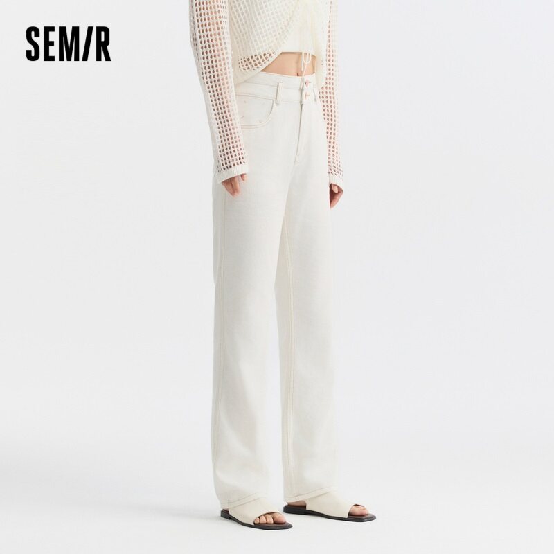 Pantalon Semir Jeans Cool Sense Of Straight pour femmes, style Hong Kong, nouveau petit pantalon de neuf minutes, été 2024