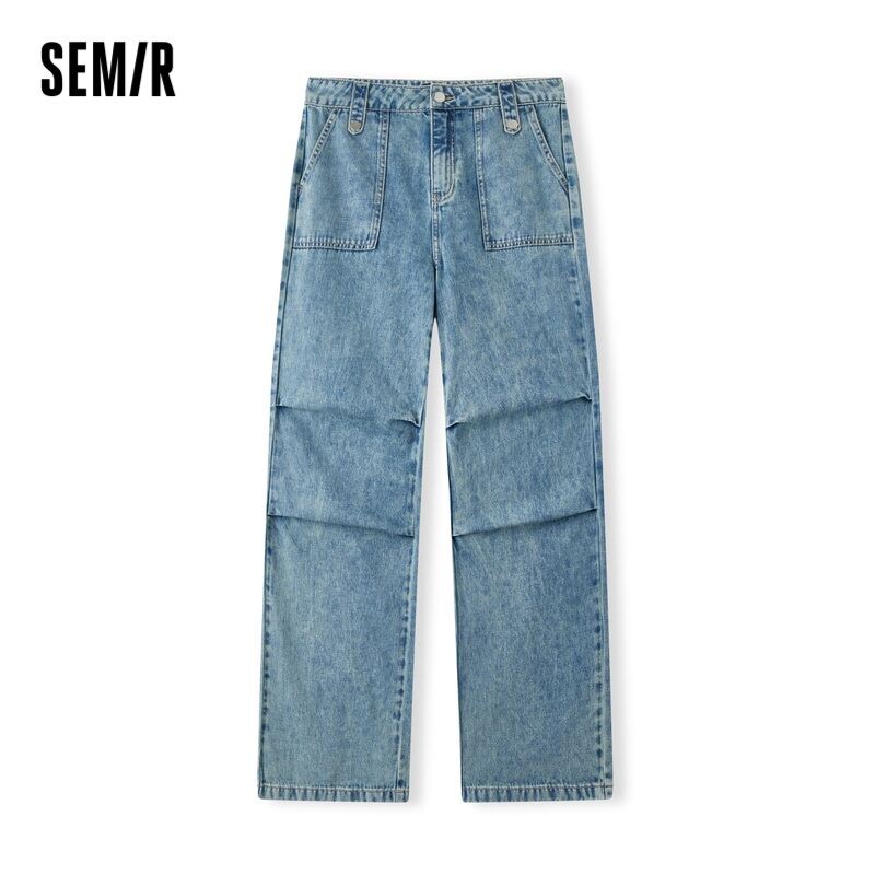 Semir Jeans Women Tide Cool Wide-Leg Trousers 2024 Summer New American Style Work Trousers Street Trend