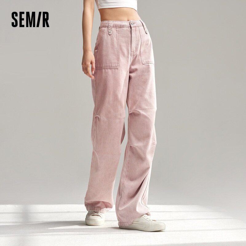 Semir Jeans Women Tide Cool Wide-Leg Trousers 2024 Summer New American Style Work Trousers Street Trend