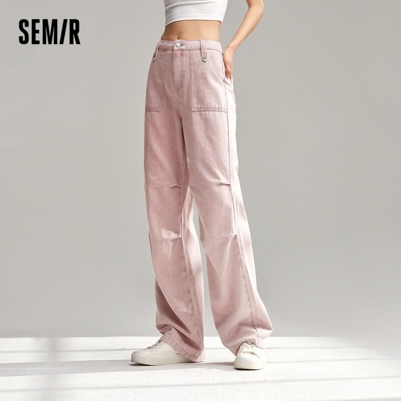 Semir Jeans Women Tide Cool Wide-Leg Trousers 2024 Summer New American Style Work Trousers Street Trend