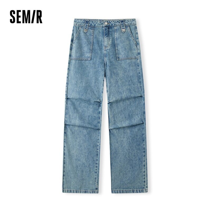 Semir Jeans Women Tide Cool Wide-Leg Trousers 2024 Summer New American Style Work Trousers Street Trend