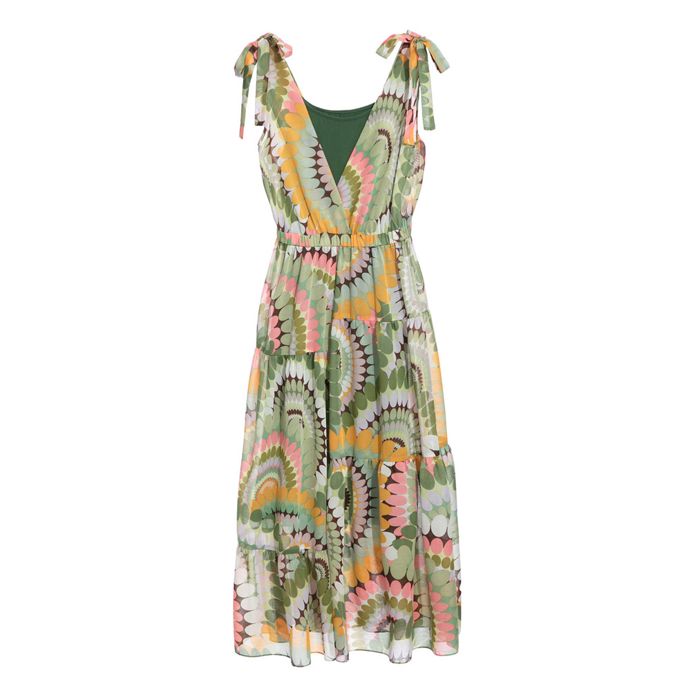 iROO Fashion Women Geometric Print Sleeveless Dress · v4