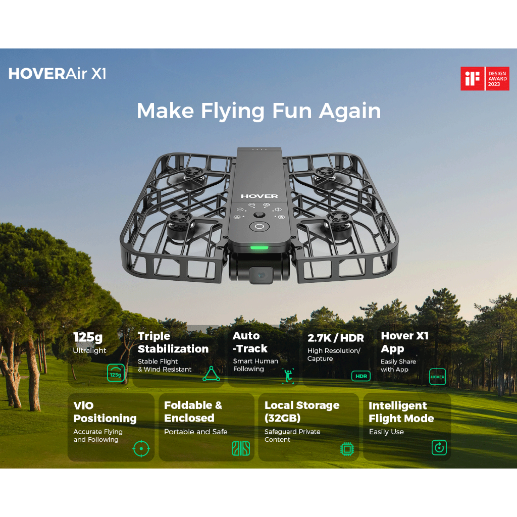 HOVERAir X1 Self-Flying Camera - Standard (Black) · v10