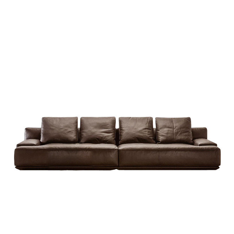 Genuine Leather Sofa First Layer Cowhide Living Room Three-Seat Down Sofa Combin · v3