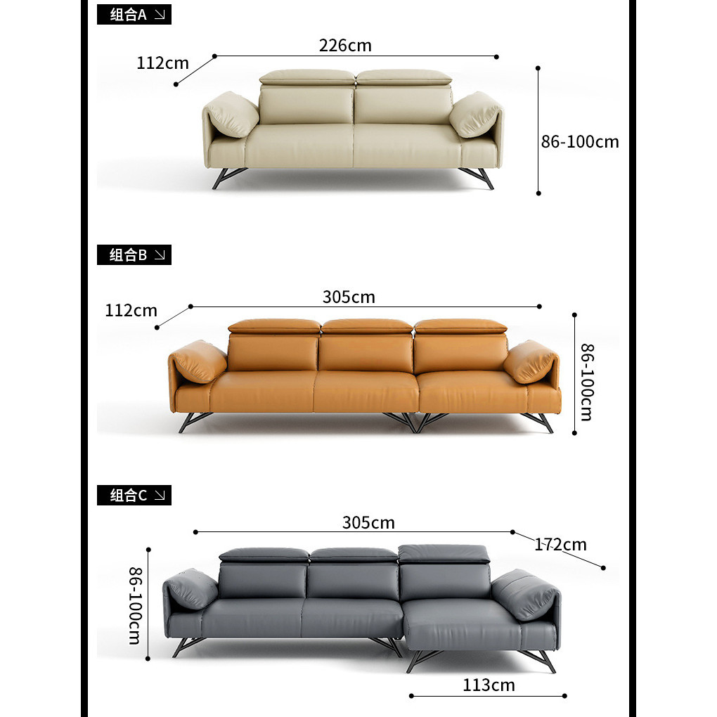 Sofa Genuine Leather Sofa Combination Large Apartment Living Room First Layer Cowhide Corner Sofa · v6