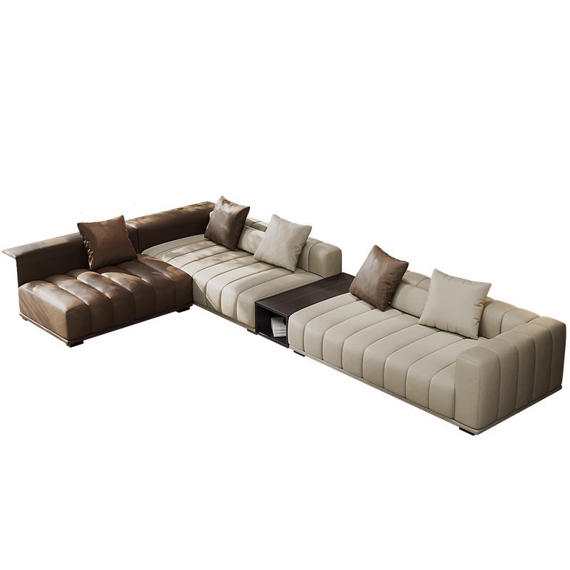 Sofa Genuine Leather Inline Corner Fabric Piano Key Sofa · v3
