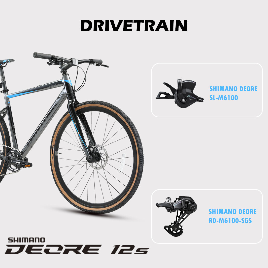 [NGƯỜI BÁN HÀNG SG] Xe đạp địa hình PANTHER HADES 12 tốc độ SHIMANO 700 x 40C Phanh đĩa tay lái phẳng Xe đạp địa hình cơ bản Khung nhôm Phuộc